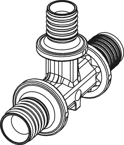 TECEflex T-Stück reduziert Dimension 25 × 16 × 25, PPSU TECEflex T-Stück reduziert Dimension 25 × 16 × 25, PPSU