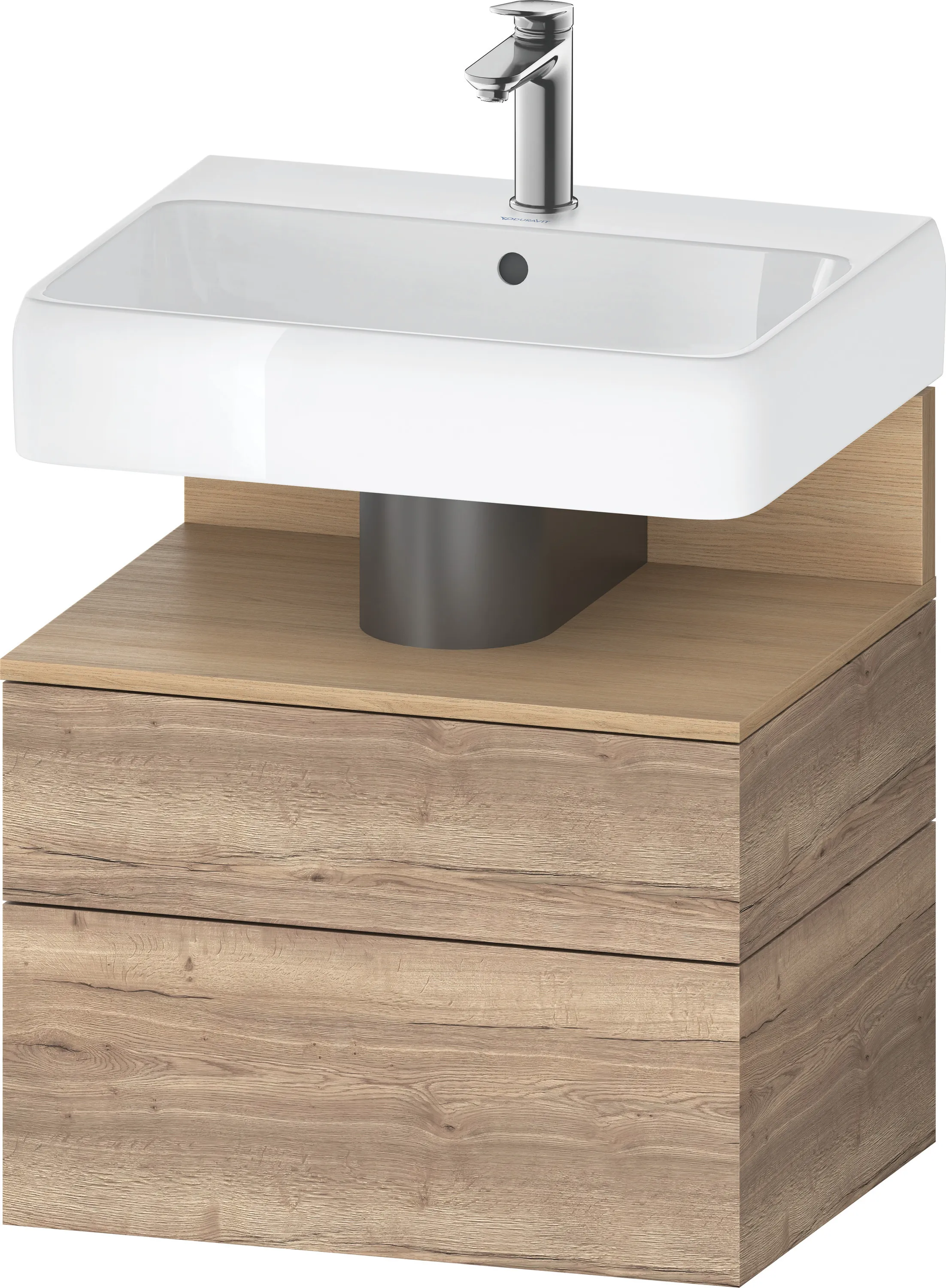 Duravit Waschtischunterschrank wandhängend „Qatego“ 59 × 59 × 47 cm, mit Beleuchtung