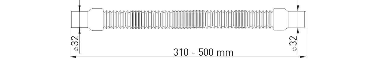 Frank Flex-Schlauch, D= 32 x 32 mm ausziehbar von 310 - 500 mm Frank Flex-Schlauch, D= 32 x 32 mm ausziehbar von 310 - 500 mm