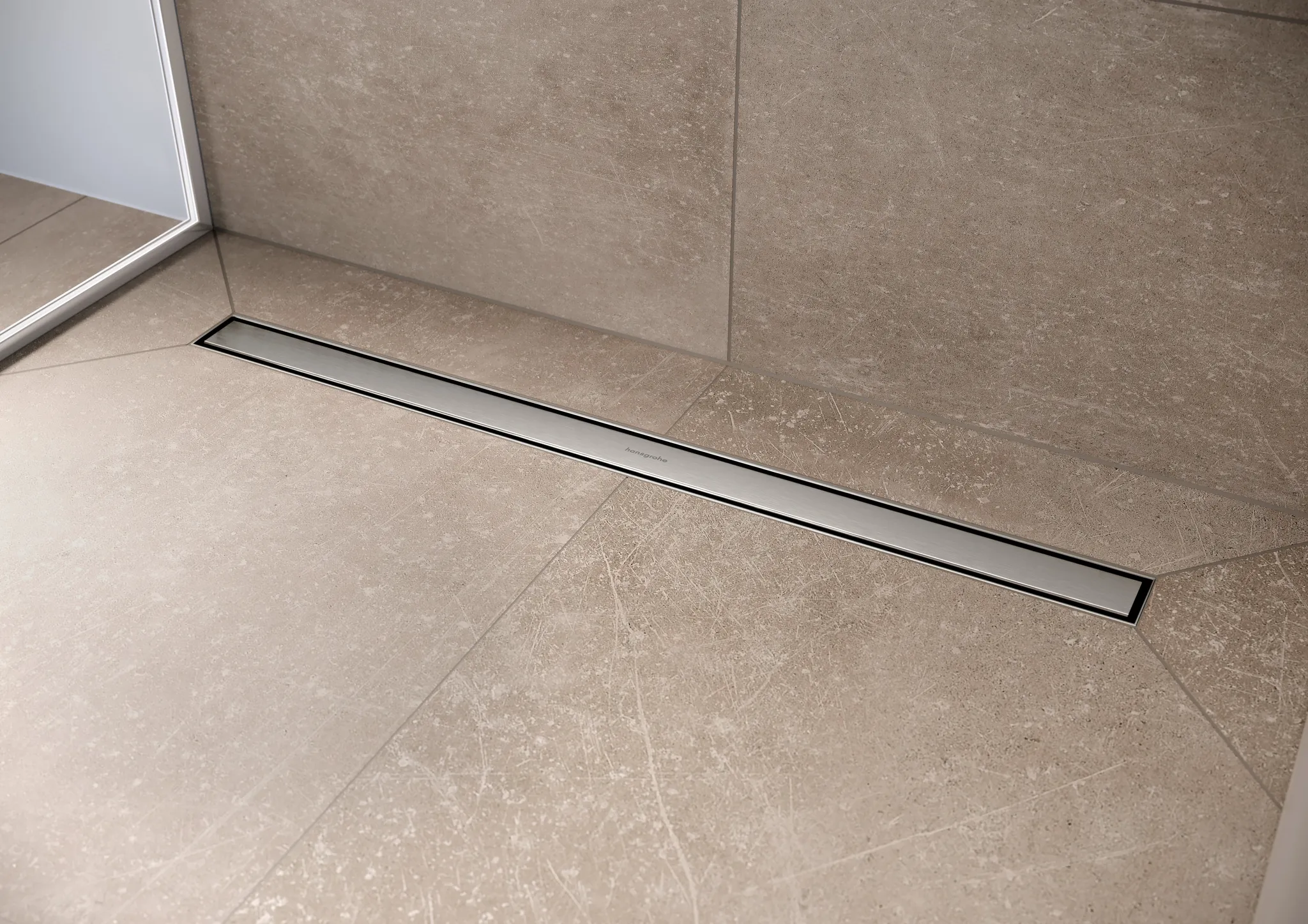 Hansgrohe RainDrain Compact Komplettset Duschrinne 800, flache Installation, Edelstahl gebürstet Hansgrohe RainDrain Compact Komplettset Duschrinne 800, flache Installation, Edelstahl gebürstet