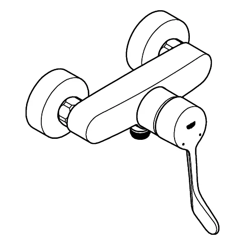 Grohe Eurosmart Professional (2021) Einhand-Brausebatterie, Wandmontage, langer Hebel, 120 mm, chrom Grohe Eurosmart Professional (2021) Einhand-Brausebatterie, Wandmontage, langer Hebel, 120 mm, chrom