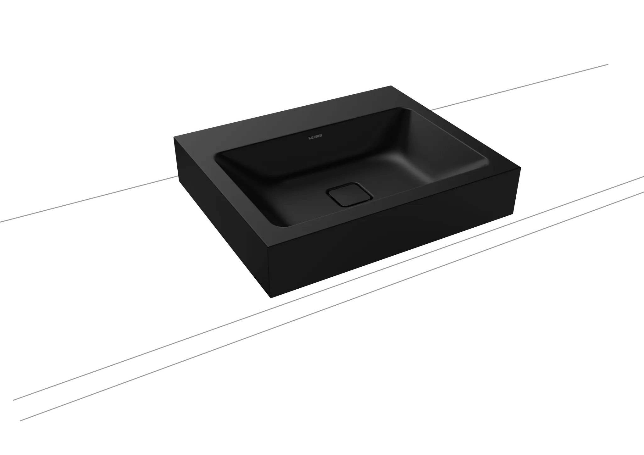 Aufsatzwaschtisch „Cono“ 60 × 50 cm, ohne Überlauf, mittig, ohne Hahnlochbohrung in schwarz matt mit Perl-Effekt