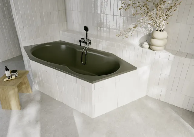 Bette Badewanne BW Sonstige Sechseck Metric Smoke FE 2060x900x450 mm Einbau mit Überlauf vorne