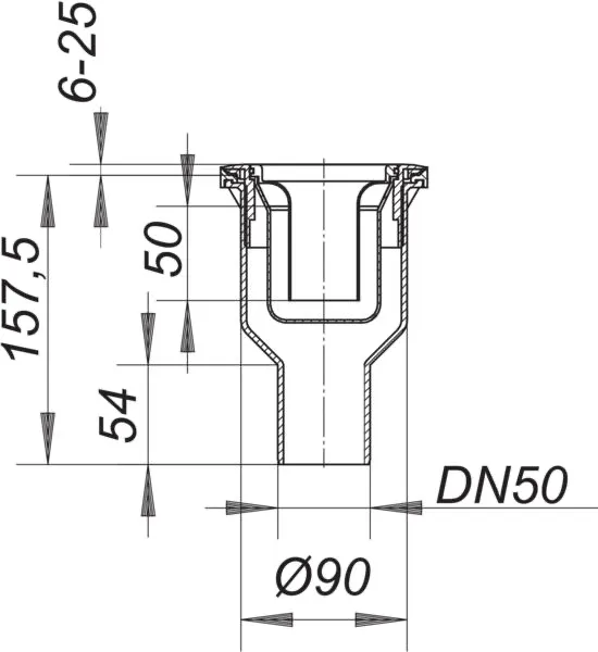 Duschwannenablaufgehäuse ORIO V, DN 50