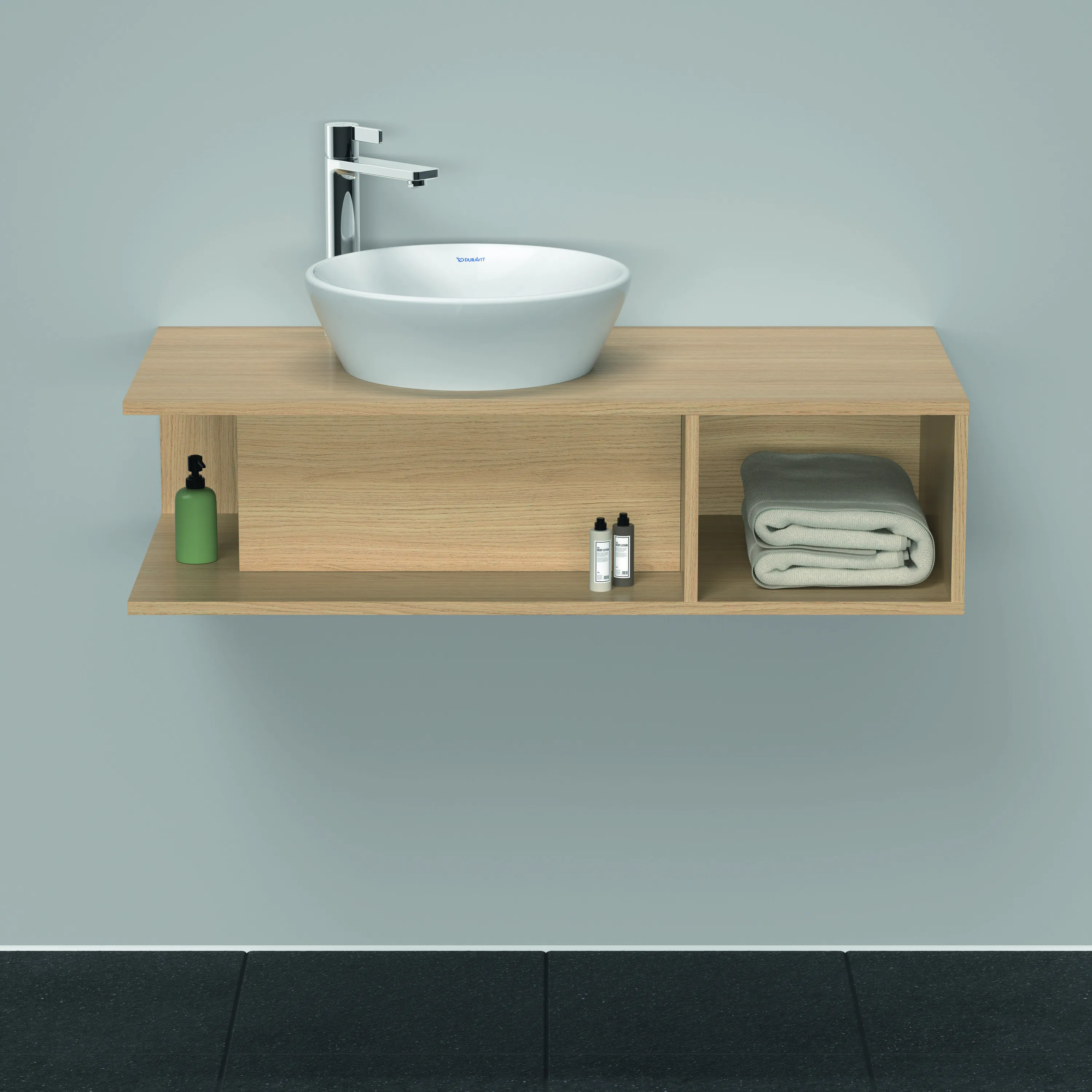 Duravit Waschtischunterschrank wandhängend „D-Neo“ 100 × 26 × 48 cm Eiche Natur