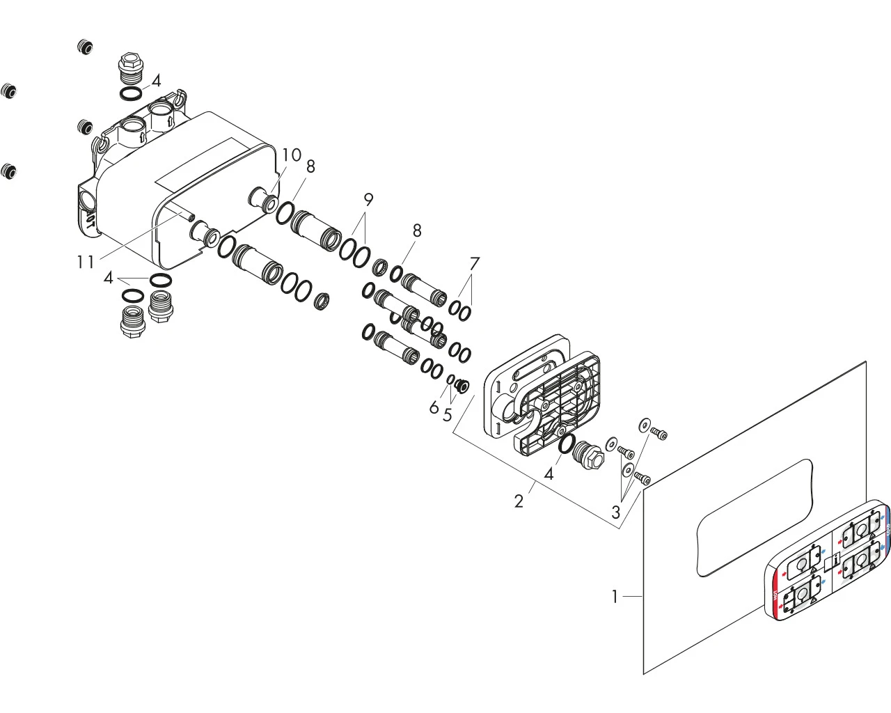 Thermostatmodul Unterputz Axor One Grundset