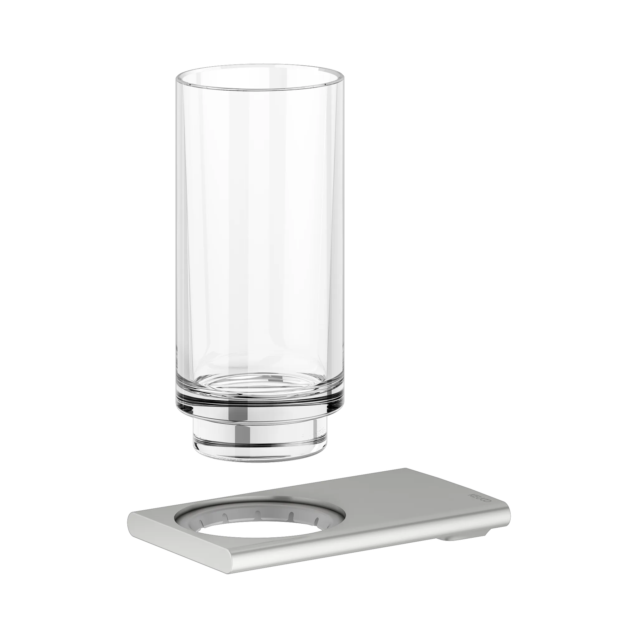 KEUCO EDITION 400 Glashalter mit Echtkristall-Glas Edelstahl-finish