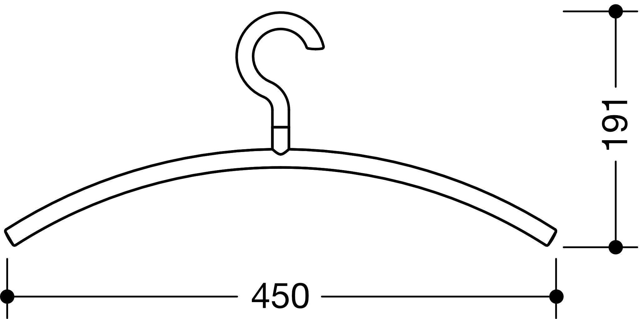 HEWI Kleiderbügel 570.3 99 45 cm