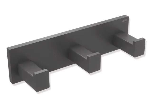 HEWI Hakenleiste System 900Q, Edelstahl, pulverbeschichtet, Breite 155 mm, Tiefe 44 mm, SC (Dunkelgrau Perlglimmer tiefmatt) HEWI Hakenleiste System 900Q, Edelstahl, pulverbeschichtet, Breite 155 mm, Tiefe 44 mm, SC (Dunkelgrau Perlglimmer tiefmatt)
