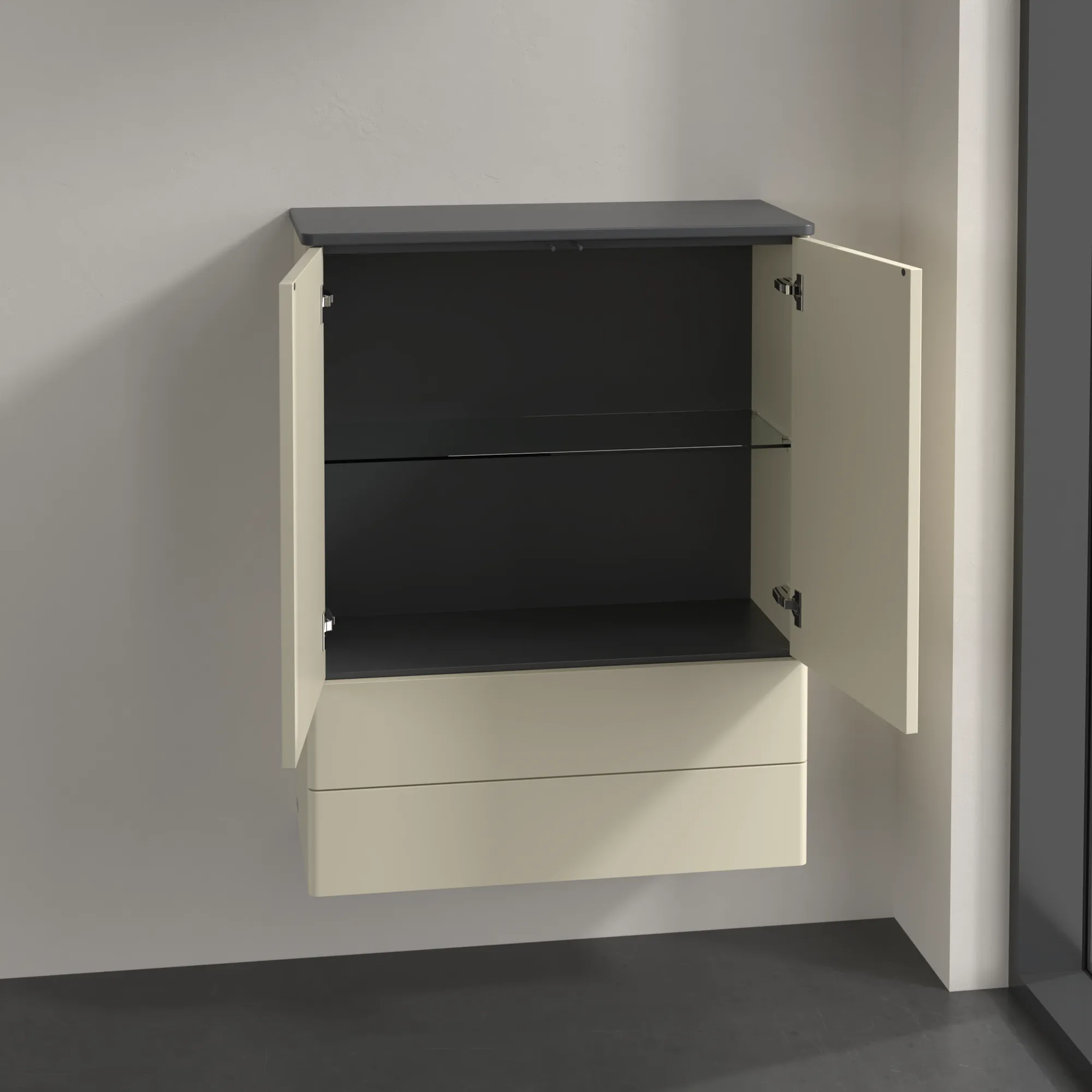 Villeroy & Boch Antao Highboard K47, 814x1039x356mm, Silk Grey Matt Lacquer Villeroy & Boch Antao Highboard K47, 814x1039x356mm, Silk Grey Matt Lacquer
