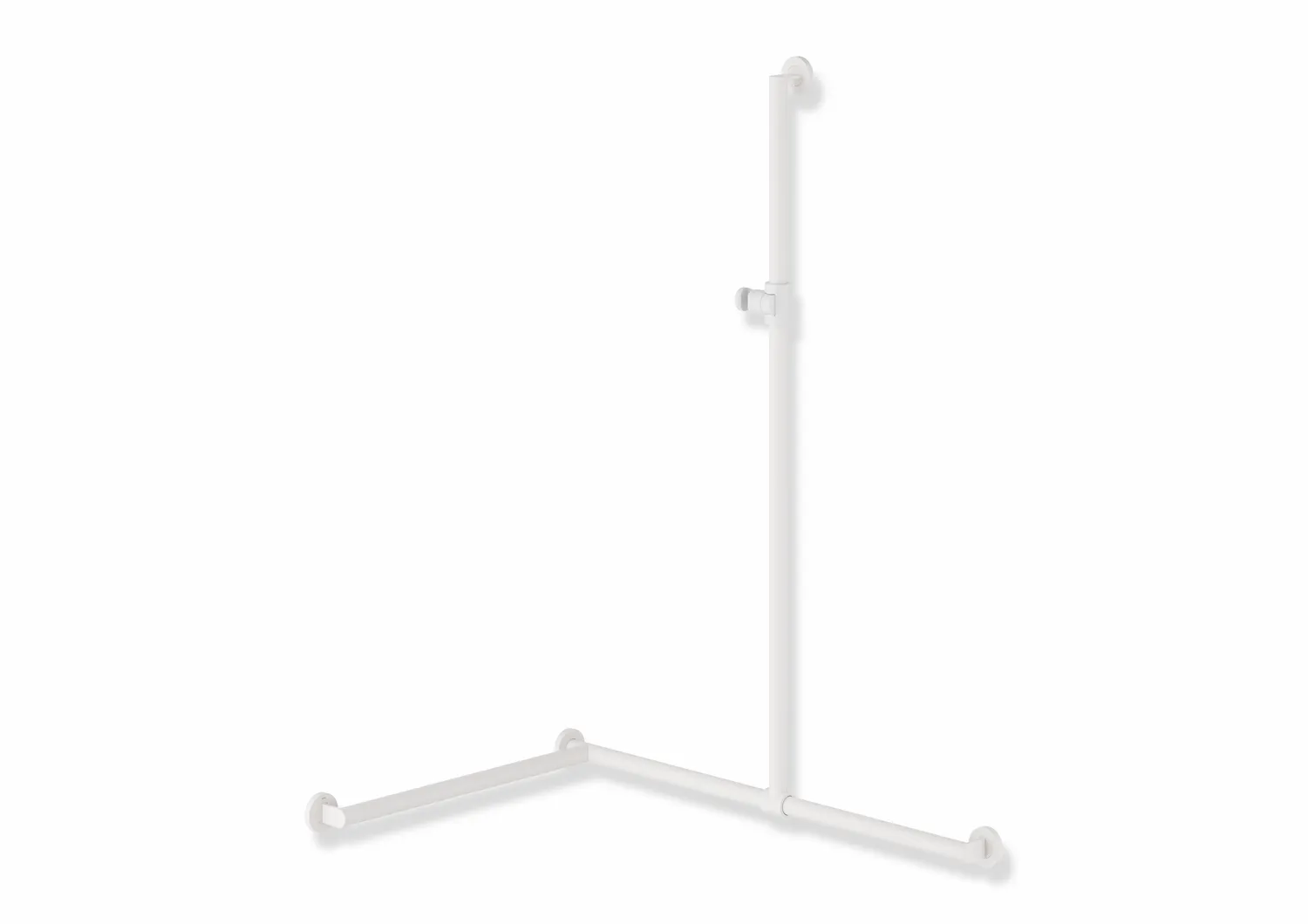 HEWI Duschhandlauf System 900, links, weiß tiefmatt, 1250x947x647 mm, 32 mm Durchmesser, verschiebbare Brausehalterstange HEWI Duschhandlauf System 900, links, weiß tiefmatt, 1250x947x647 mm, 32 mm Durchmesser, verschiebbare Brausehalterstange