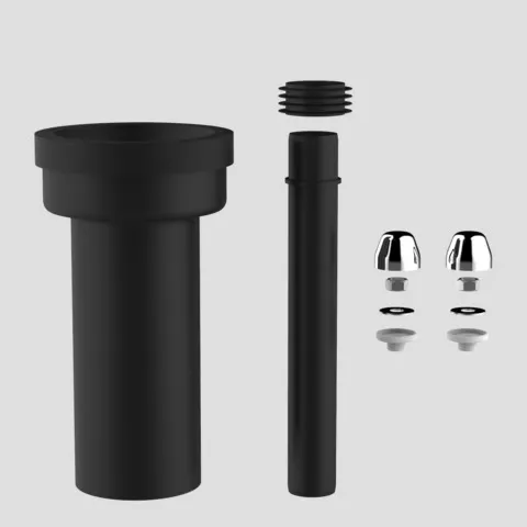 WC-Anschlussgarnitur DN 90, 300 mm, verlängert Abdeckung chrom WC-Anschlussgarnitur DN 90, 300 mm, verlängert Abdeckung chrom