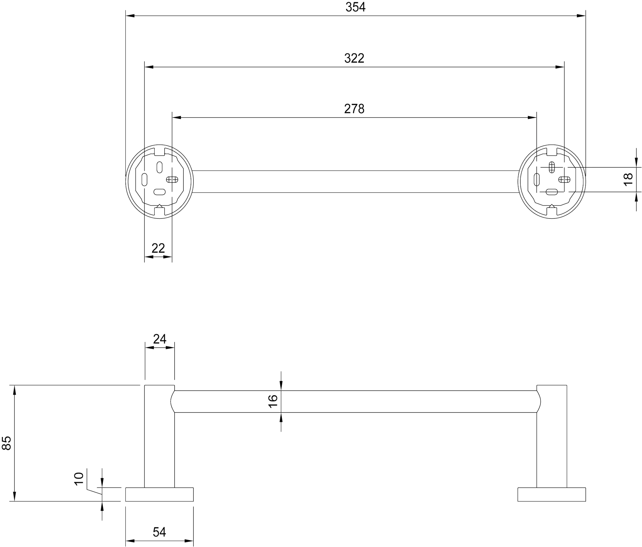 Villeroy & Boch Elements - Tender Handtuchhalter TVA151021000, 366x85x54mm, Matt Black Villeroy & Boch Elements - Tender Handtuchhalter TVA151021000, 366x85x54mm, Matt Black
