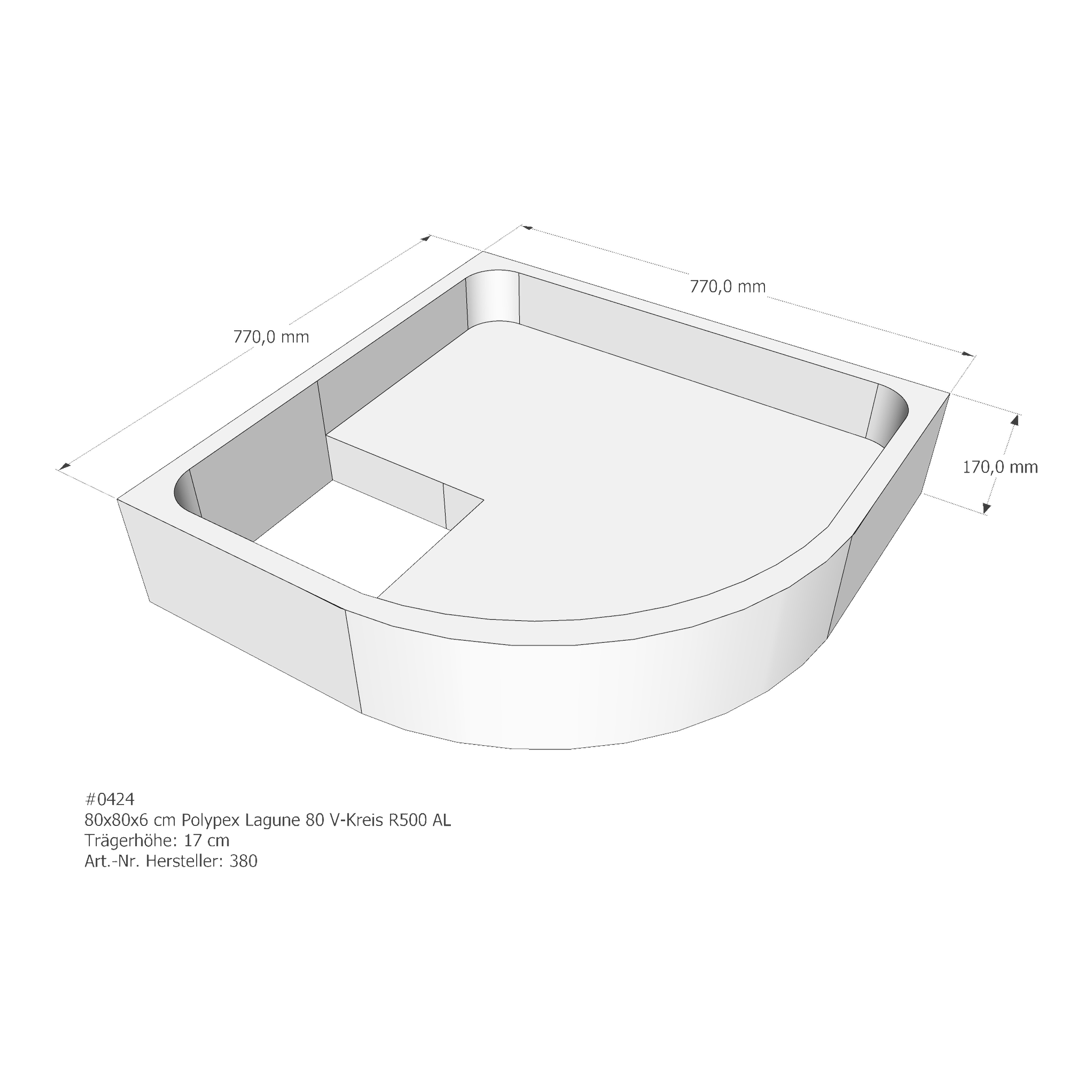 Duschwannenträger für Polypex Lagune 80 80 × 80 × 6 cm