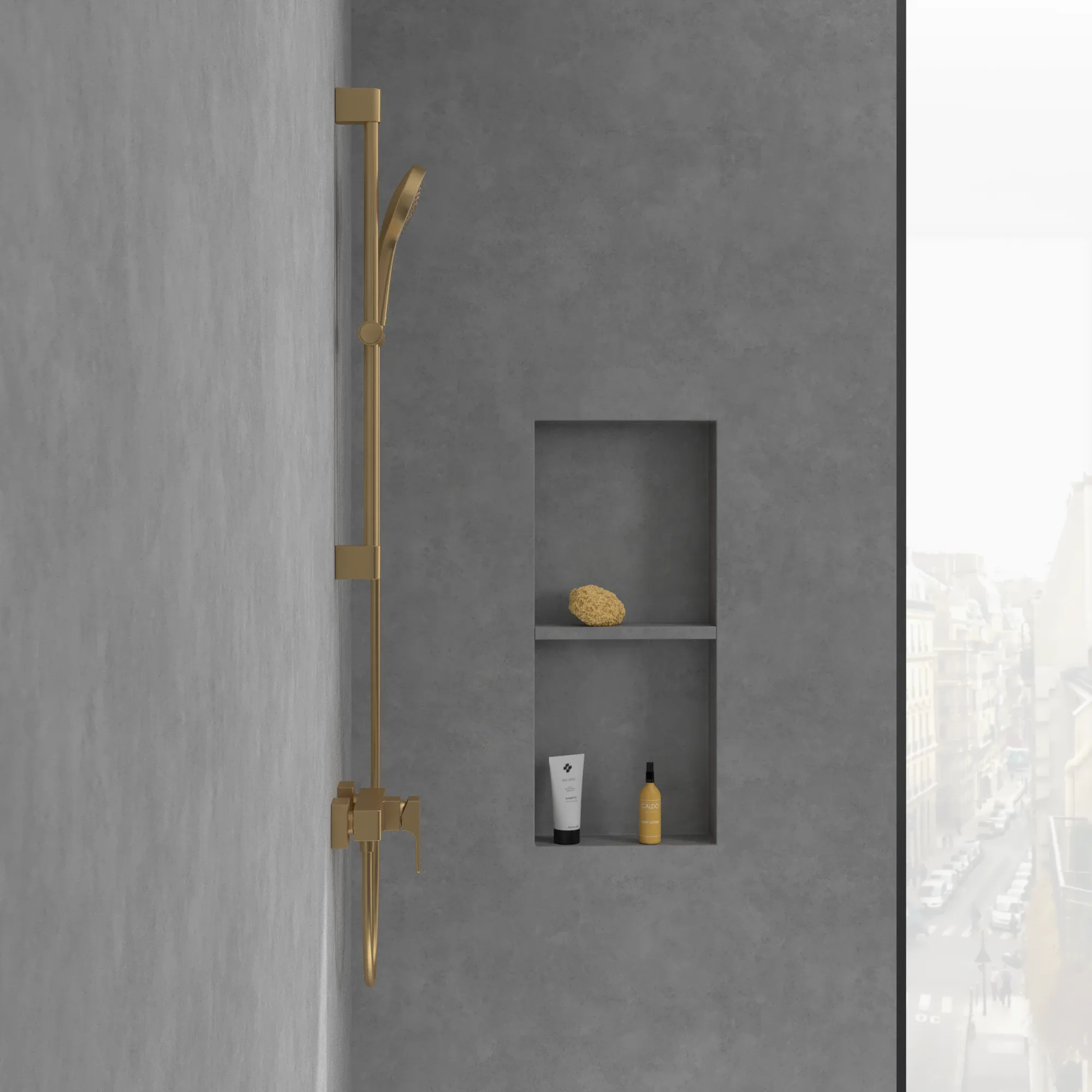 Villeroy & Boch Einhebel-Duscharmatur Architectura Square, Brushed Gold, 112 mm Höhe, 210 x 122 mm Maße Villeroy & Boch Einhebel-Duscharmatur Architectura Square, Brushed Gold, 112 mm Höhe, 210 x 122 mm Maße