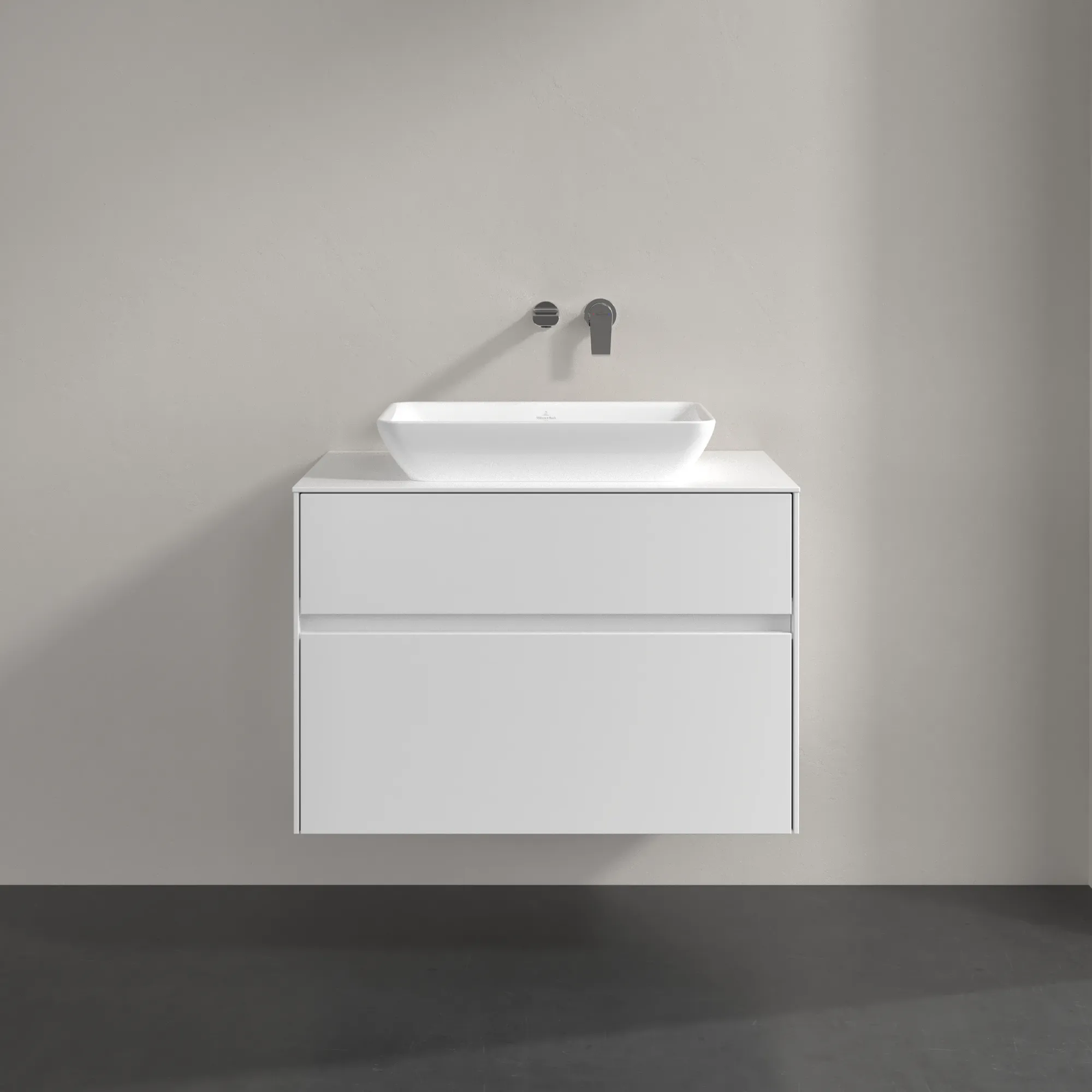 Villeroy & Boch Waschbeckenunterschrank Collaro C108B0, Eckig White Matt, 800x548x500mm, mit Beleuchtung und SoftClosing