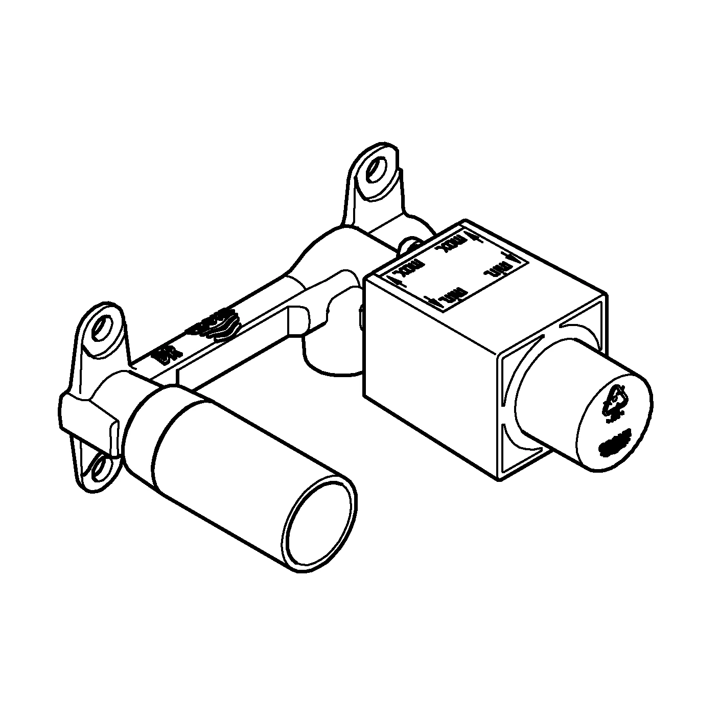 Einhand Unterputz-Universal-Einbaukörper 23200, DN 15, für 2-Loch-Waschtischbatterien Wandeinbau, 35 mm Keramikkartusche