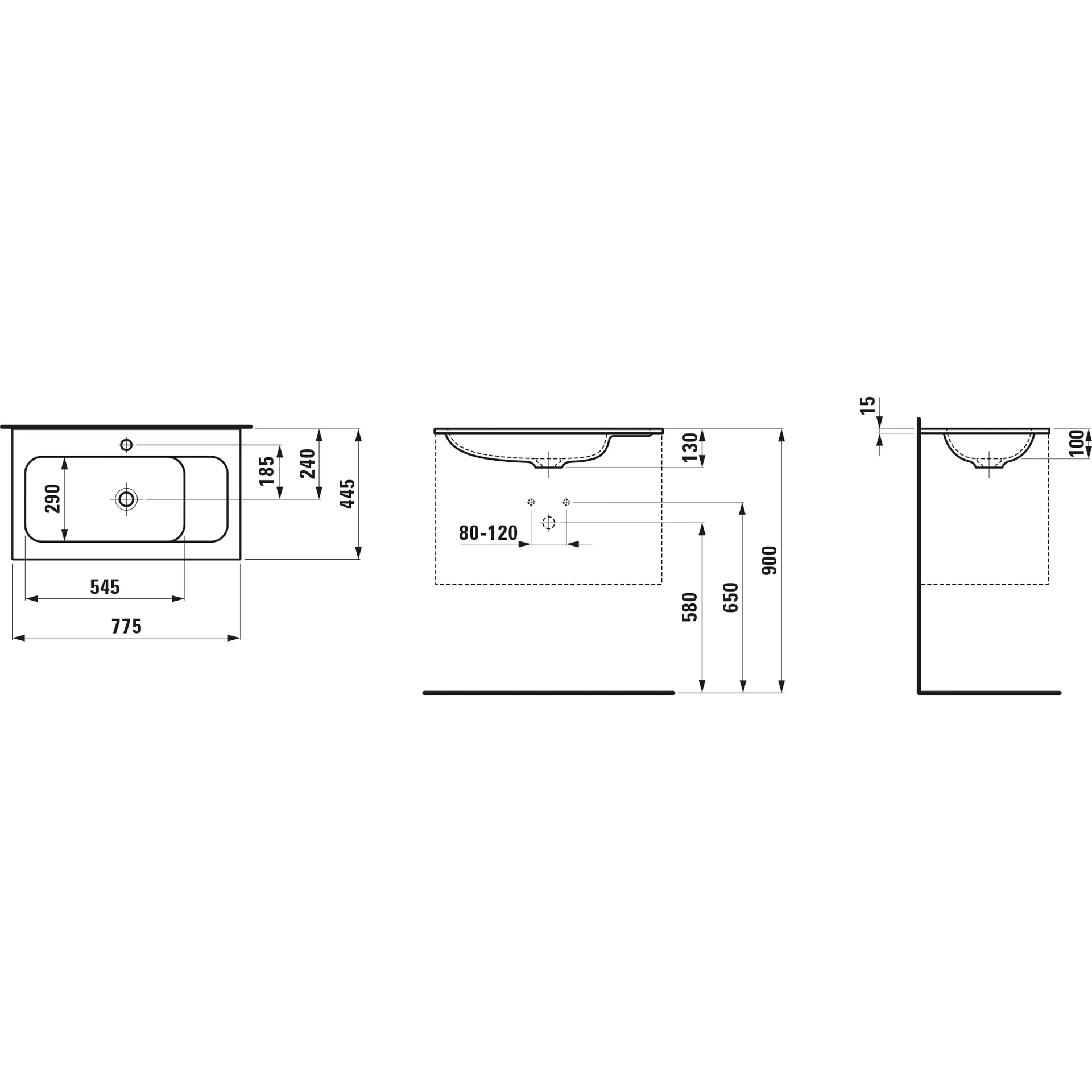 Laufen Möbelwaschtisch Slim MEDA 445x775x130 Marbond Ablage re 1 Hl o.Ül. weiß matt Laufen Möbelwaschtisch Slim MEDA 445x775x130 Marbond Ablage re 1 Hl o.Ül. weiß matt