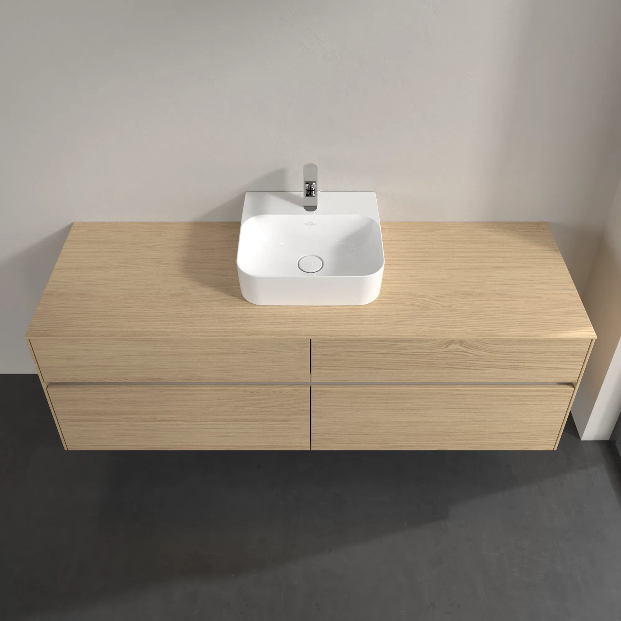 Villeroy & Boch Waschtischunterschrank „Collaro“ 1600 × 548 × 500 mm Nordic Oak, ohne Beleuchtung, für Becken mittig Villeroy & Boch Waschtischunterschrank „Collaro“ 1600 × 548 × 500 mm Nordic Oak, ohne Beleuchtung, für Becken mittig
