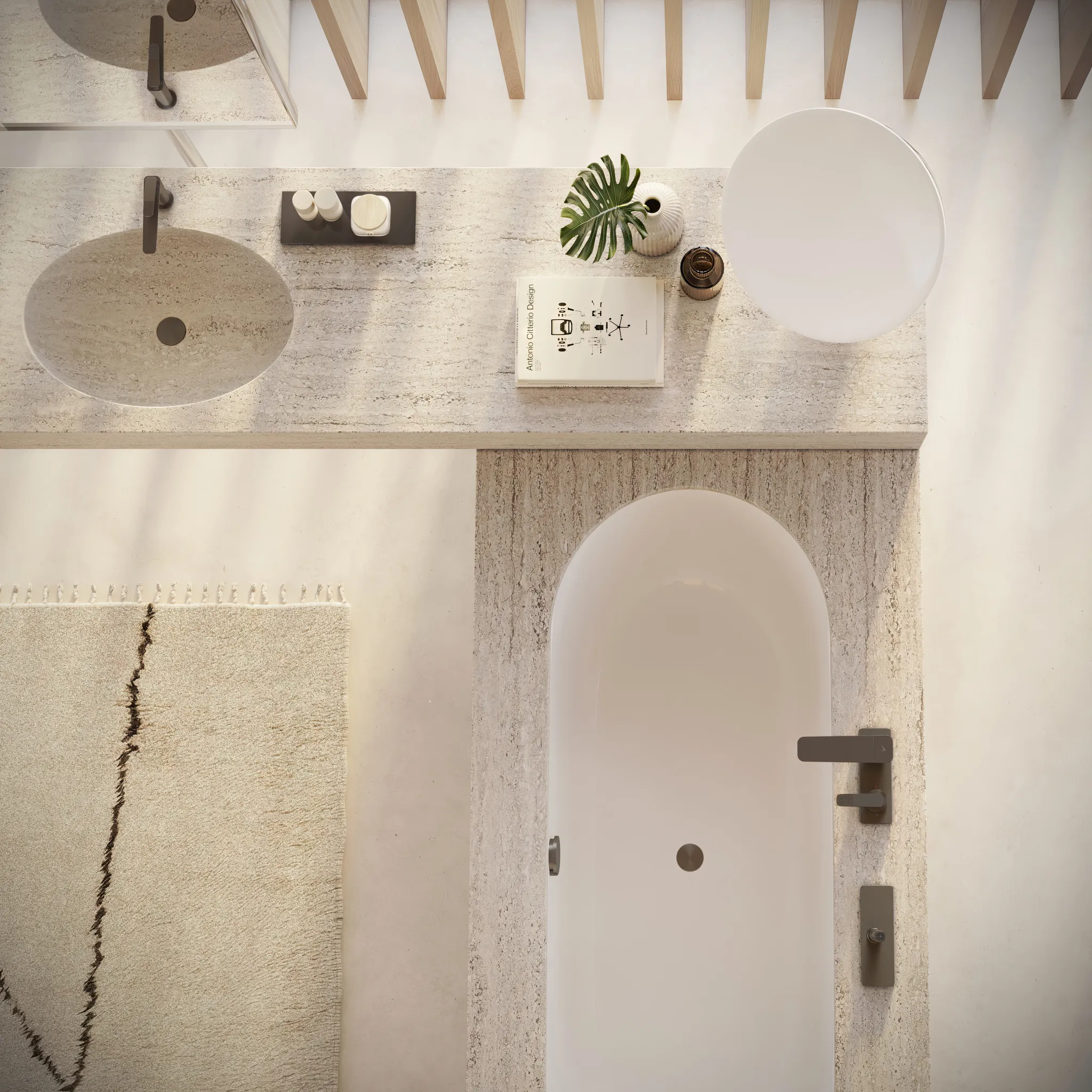 Hansgrohe Unterputz-Armatur „Axor Citterio C“ Ausladung 0 mm in Brushed Black Chrome