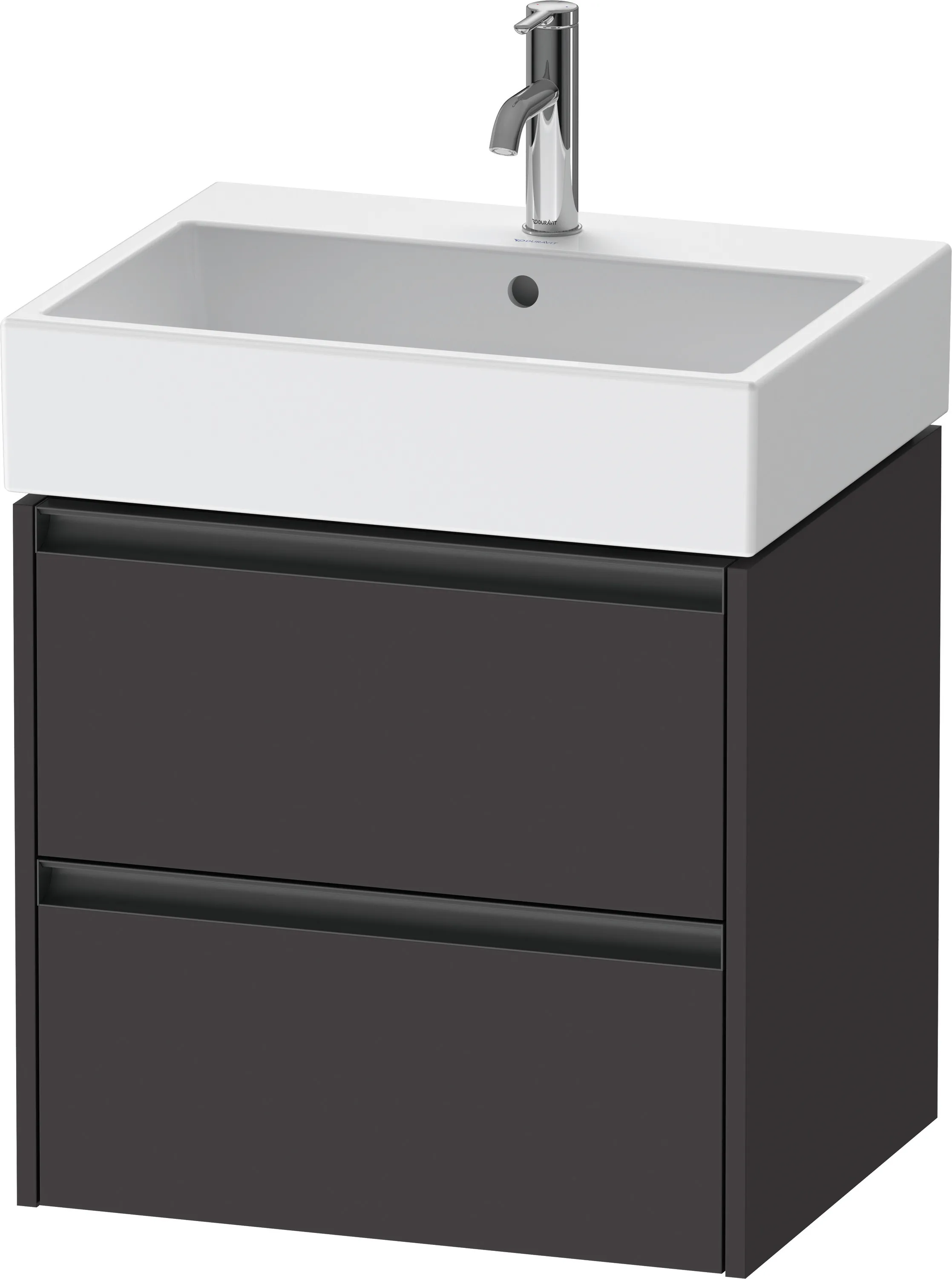 Duravit Waschtischunterschrank wandhängend „Ketho.2“ 58,4 × 54,9 × 46 cm Graphit Supermatt