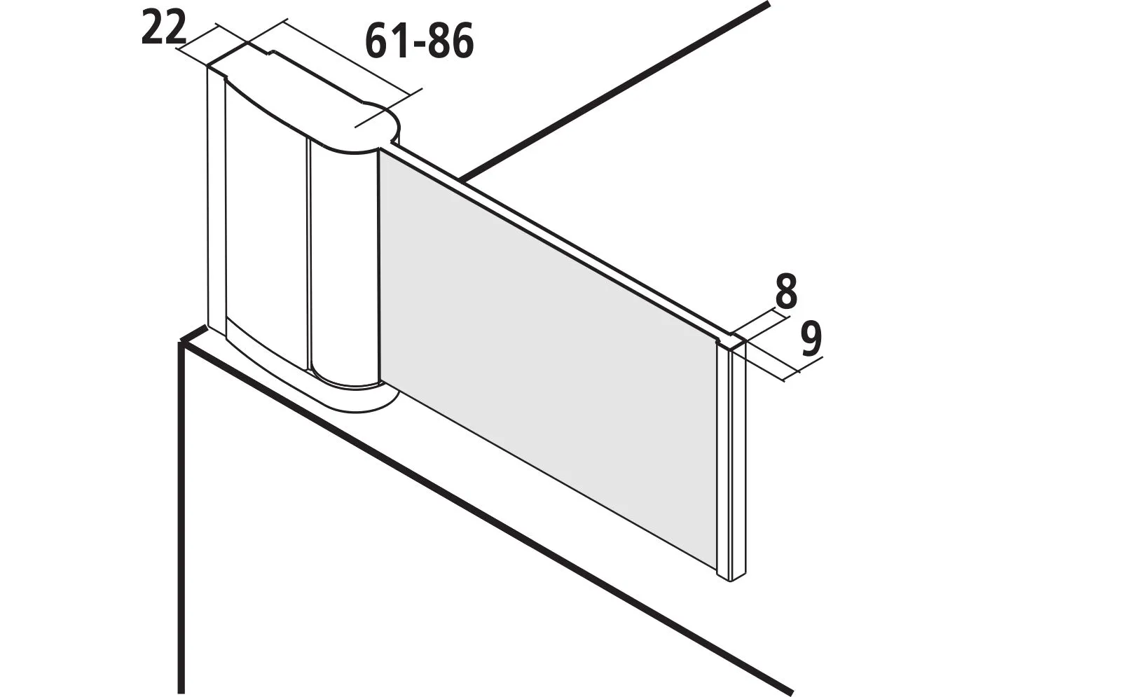 Kermi Duschtür Pendelflügel links „PEGA“ Glas Klar, Profile Silber Hochglanz, BV: 740 - 765 mm H: 1500 mm