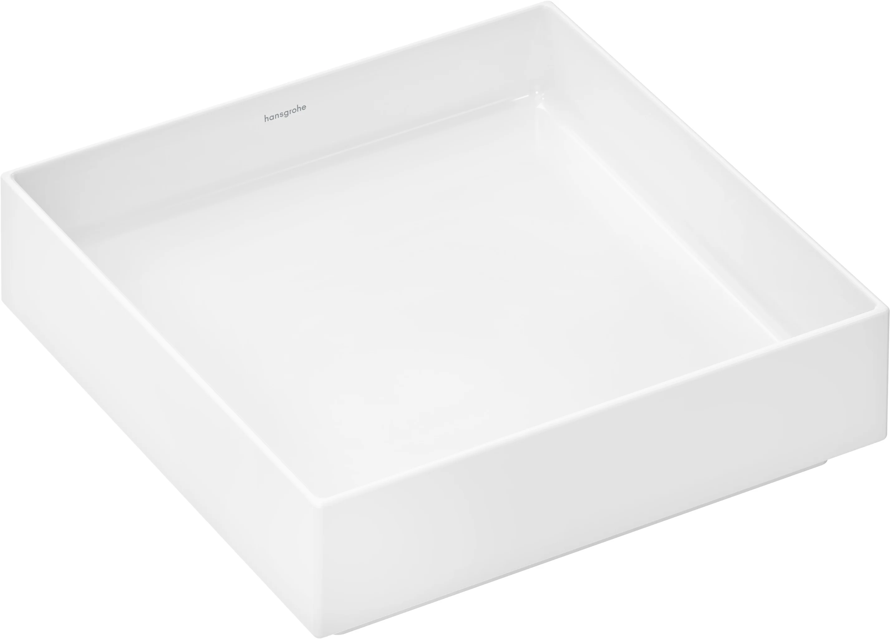 Hansgrohe Aufsatzwaschtisch Xuniva Evo E, weiß, 400x400 mm, 120 mm hoch, glänzend, ohne Hahnloch und Überlauf