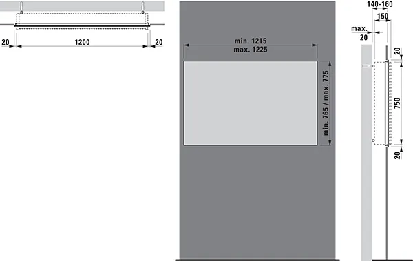 Einbaurahmenset FRAME 25 passend zu Spiegelschrank H408804