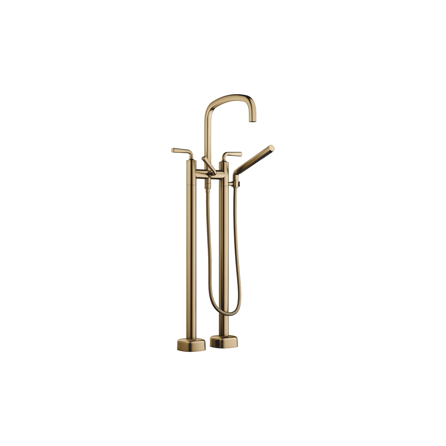 Dornbracht COYA Wannen-Zweilochbatterie für freistehende Montage, Dark Brass gebürstet (PVD), Ausladung 280 mm, Höhe gesamt 946 mm, Schubrosetten Ø 100 mm Dornbracht COYA Wannen-Zweilochbatterie für freistehende Montage, Dark Brass gebürstet (PVD), Ausladung 280 mm, Höhe gesamt 946 mm, Schubrosetten Ø 100 mm