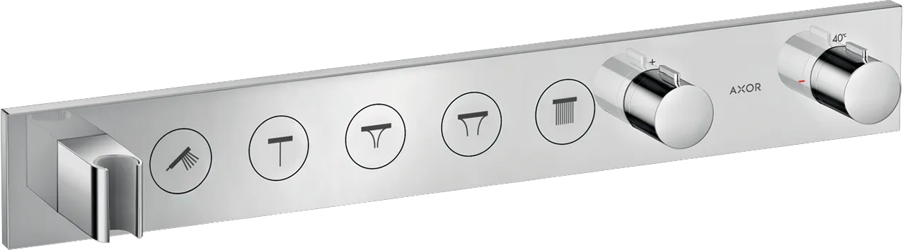 Hansgrohe AXOR ShowerSolutions Thermostatmodul Select 670⁄90 Unterputz für 5 Verbraucher Chrom Farbe: Chrom Hansgrohe AXOR ShowerSolutions Thermostatmodul Select 670⁄90 Unterputz für 5 Verbraucher Chrom Farbe: Chrom