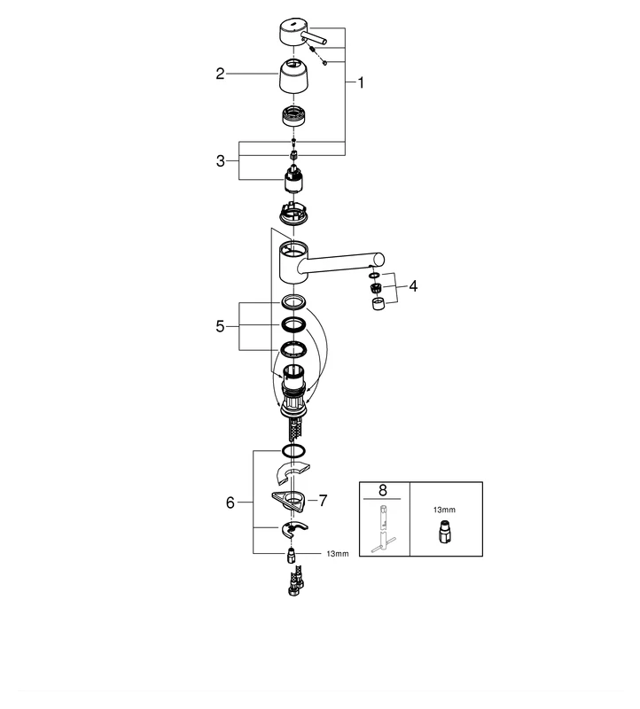 Einhand-Spültischbatterie Concetto 32659_1, Einlochmontage, flacher Auslauf, chrom