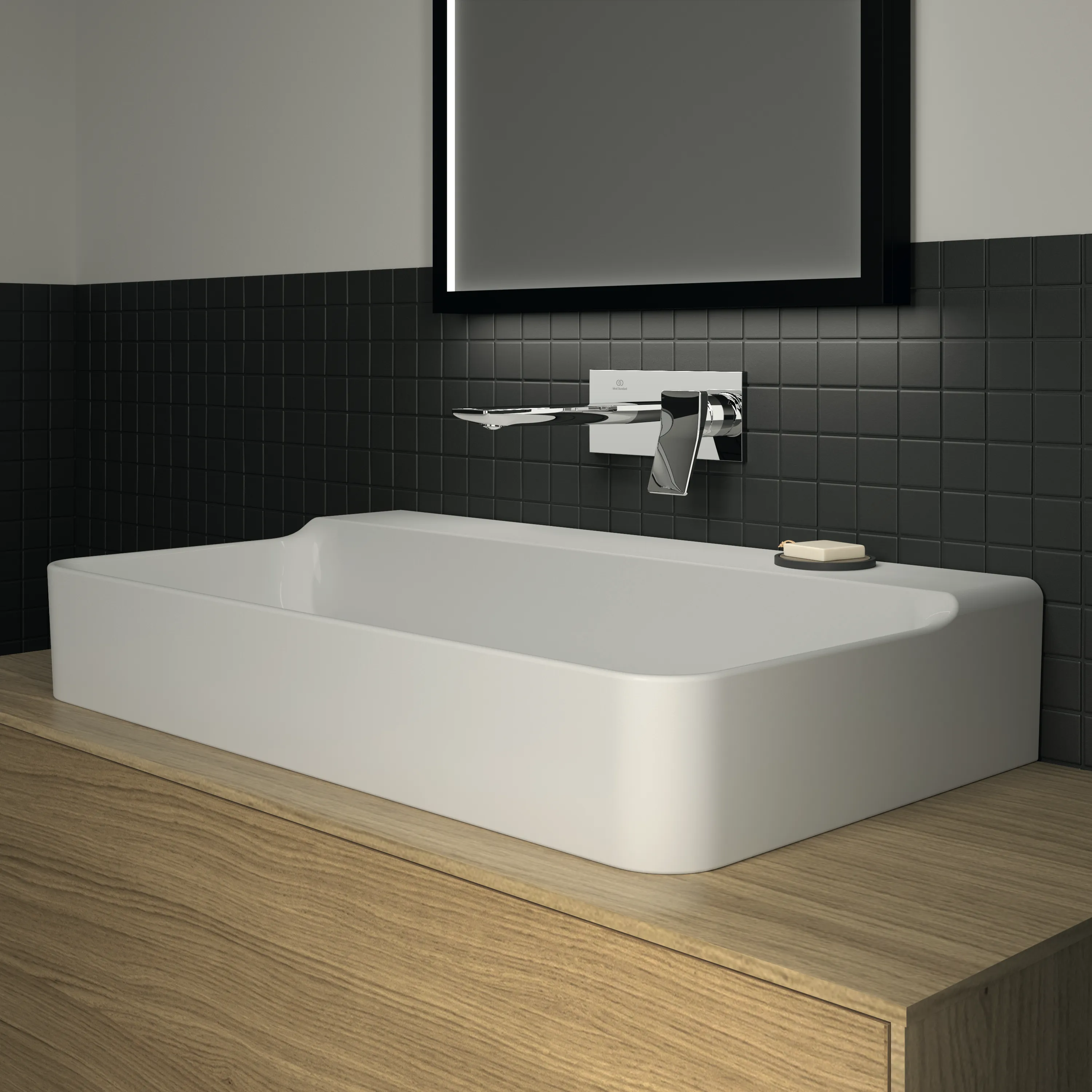 Waschbecken „Conca“ 80 × 45 × 14,5 cm in Weiß