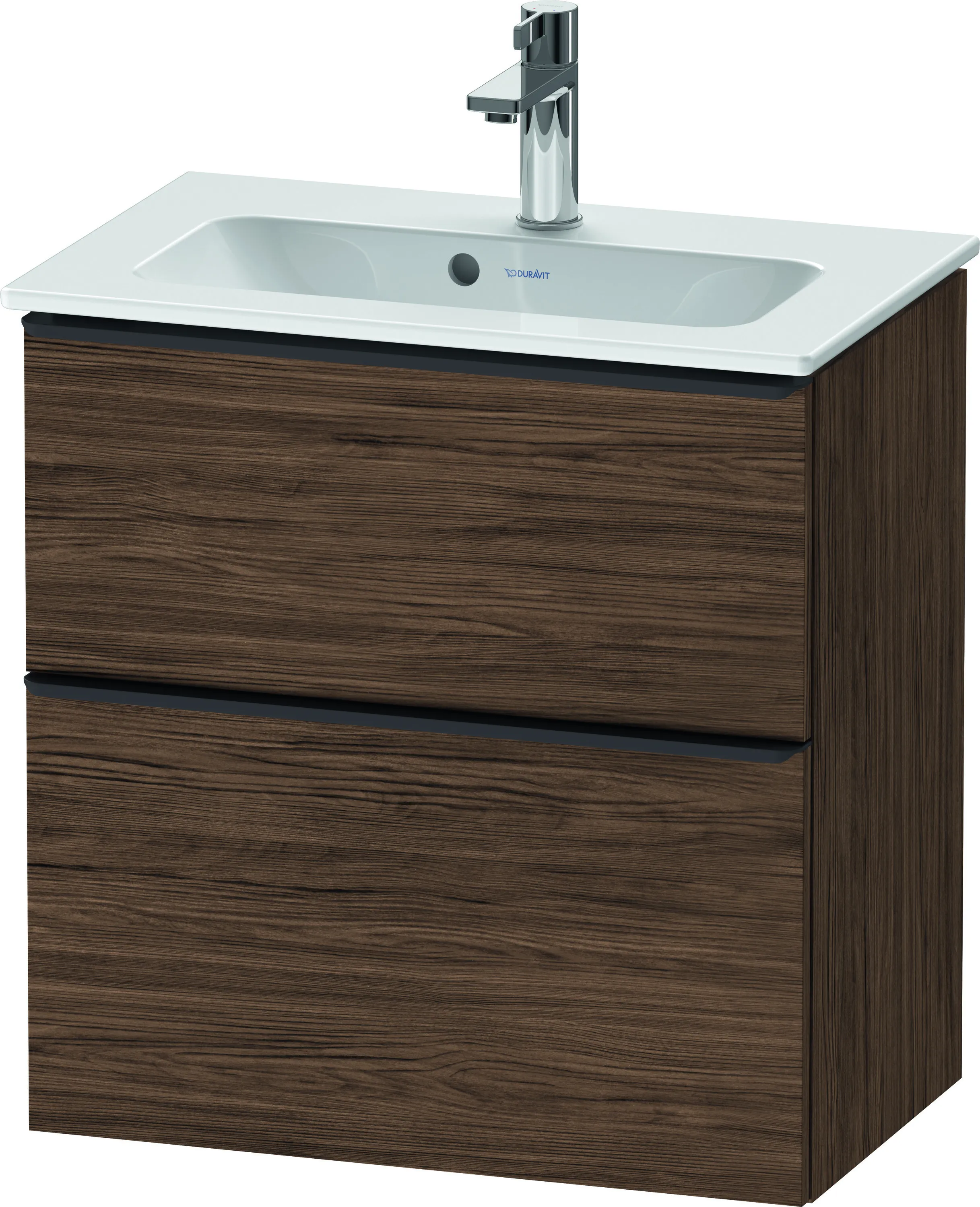 Duravit Waschtischunterschrank wandhängend „D-Neo“ 61 × 62,5 × 37,2 cm Nussbaum Dunkel