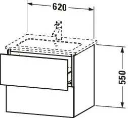 Duravit Waschtischunterschrank wandhängend „L-Cube“ 62 × 55 × 48,1 cm