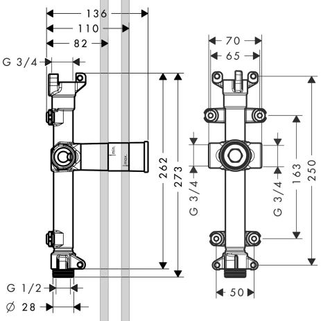 Wanneneinlauf Axor Starck Grundset Wanneneinlauf Axor Starck Grundset