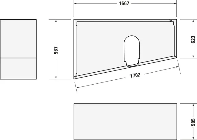 Duravit Badewanne „No.1“ trapez 170 × 100 cm, links