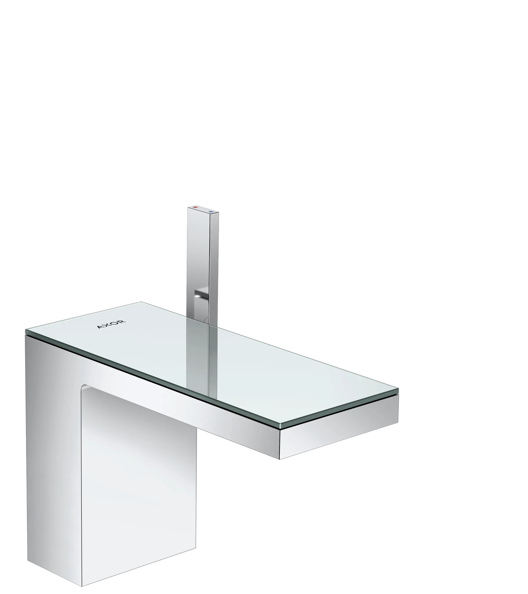 Hansgrohe AXOR MyEdition Einhebel-Waschtischmischer 110 mit Push-Open Ablaufgarnitur, Chrom/Spiegelglas Hansgrohe AXOR MyEdition Einhebel-Waschtischmischer 110 mit Push-Open Ablaufgarnitur, Chrom/Spiegelglas