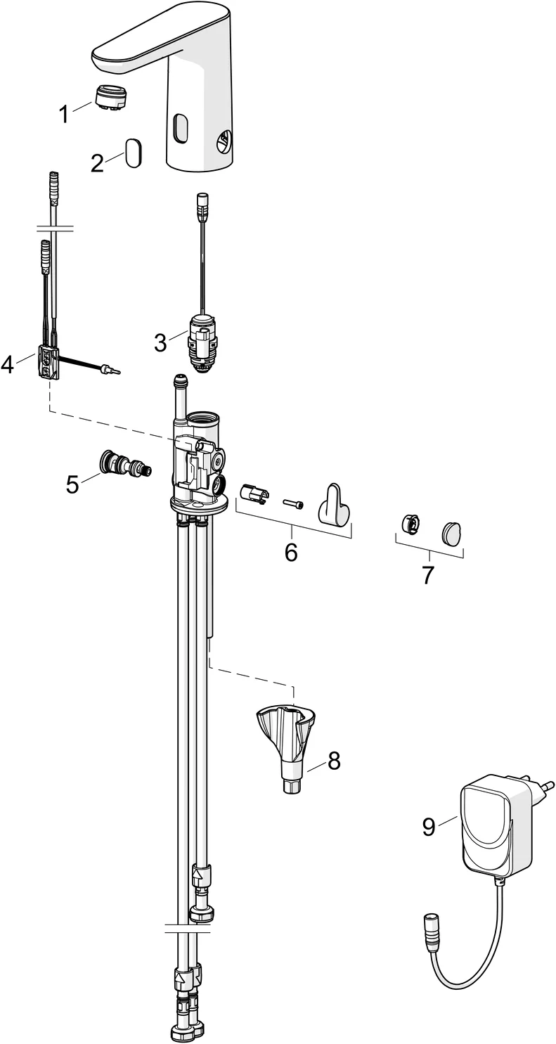 HansaELECTRA Waschtischarmatur, Niederdruck, 230⁄9 V, Bluetooth, Chrom