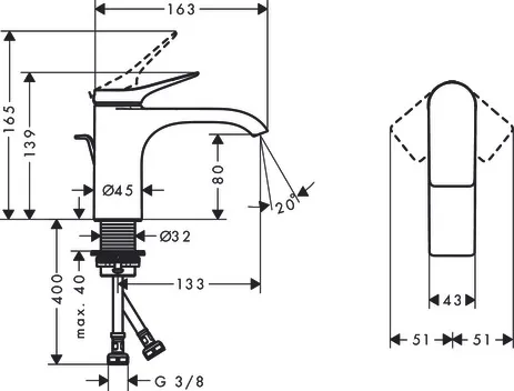 Waschtischmischer 80 Vivenis mit Zugstangen-Ablaufgarnitur chrom Waschtischmischer 80 Vivenis mit Zugstangen-Ablaufgarnitur chrom
