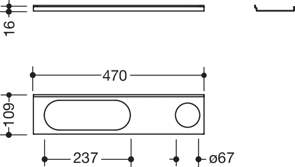 HEWI Ablage in 47 × 1,5 × 10,2 cm HEWI Ablage in 47 × 1,5 × 10,2 cm