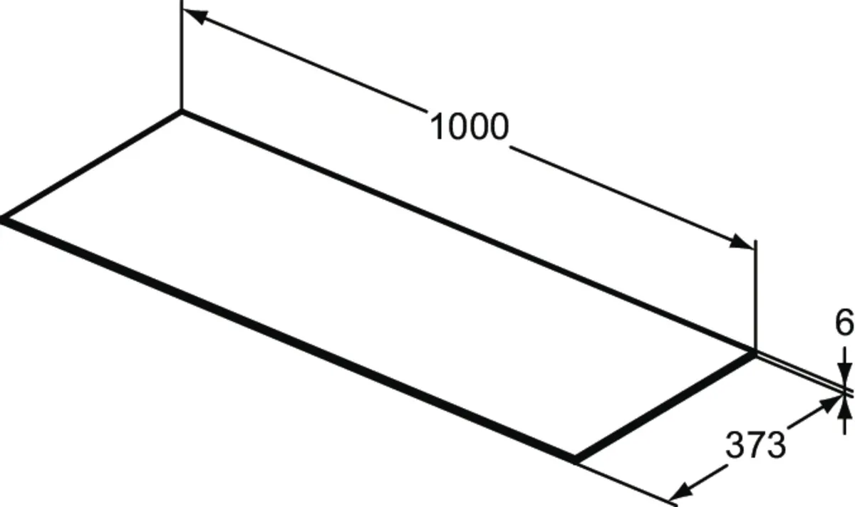 Waschtischplatte Conca, aus Keramik, 1002x373x6mm, Marmor Noir Desir