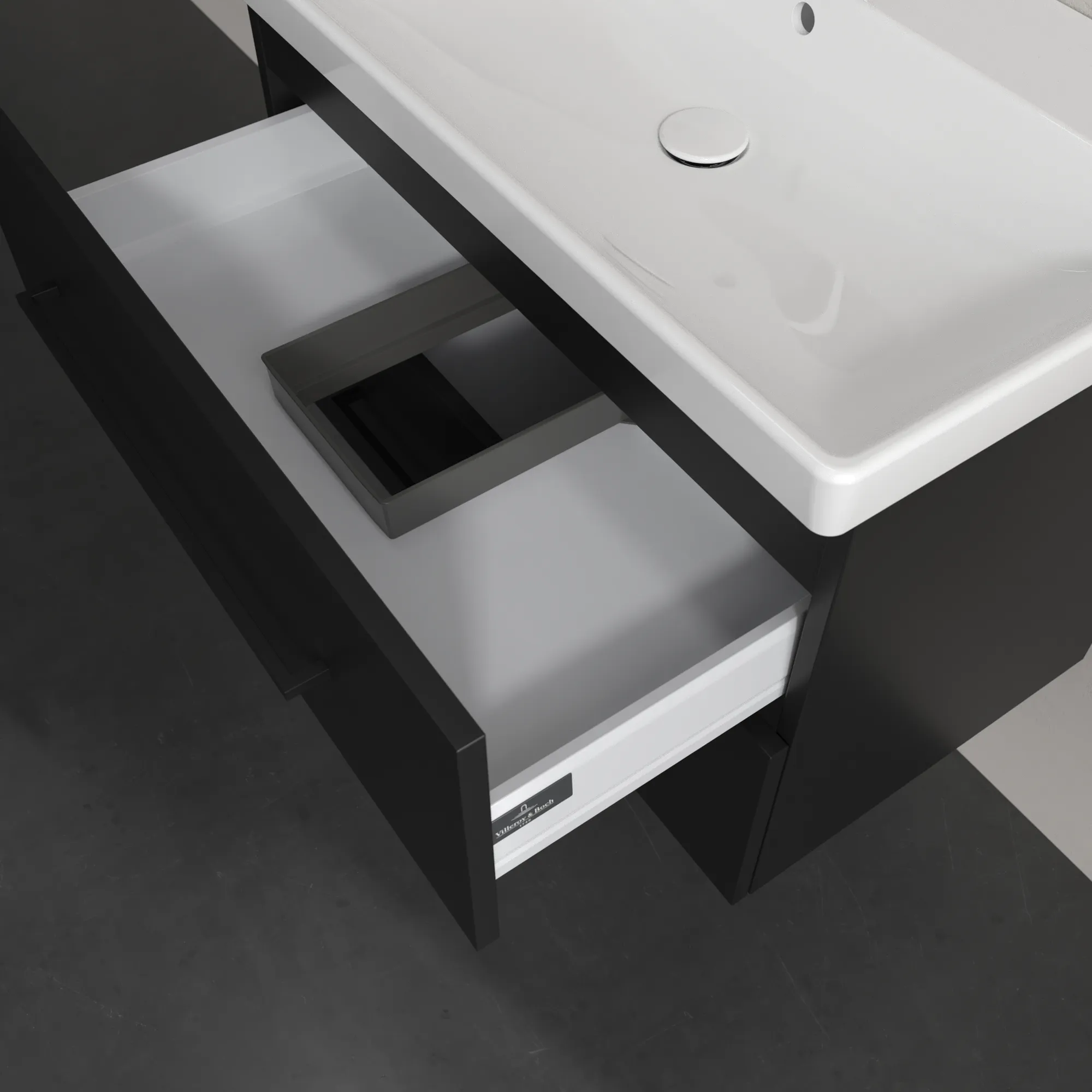 Villeroy & Boch Waschtischunterschrank „Avento“ für Schrankwaschtisch 780 × 514 × 452 mm Volcano Black, Soft Closing Villeroy & Boch Waschtischunterschrank „Avento“ für Schrankwaschtisch 780 × 514 × 452 mm Volcano Black, Soft Closing