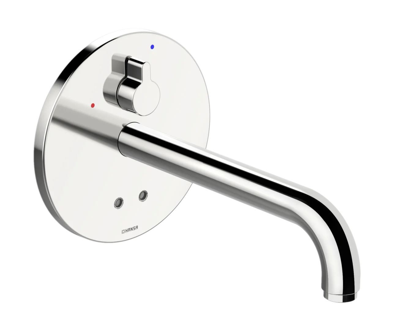 HansaELECTRA Waschtischarmatur Hansaelectra Fertigset für Waschtisch-Batterie 8181 Rosette rund 3 V, Bluetooth Ausladung 245 mm Chrom