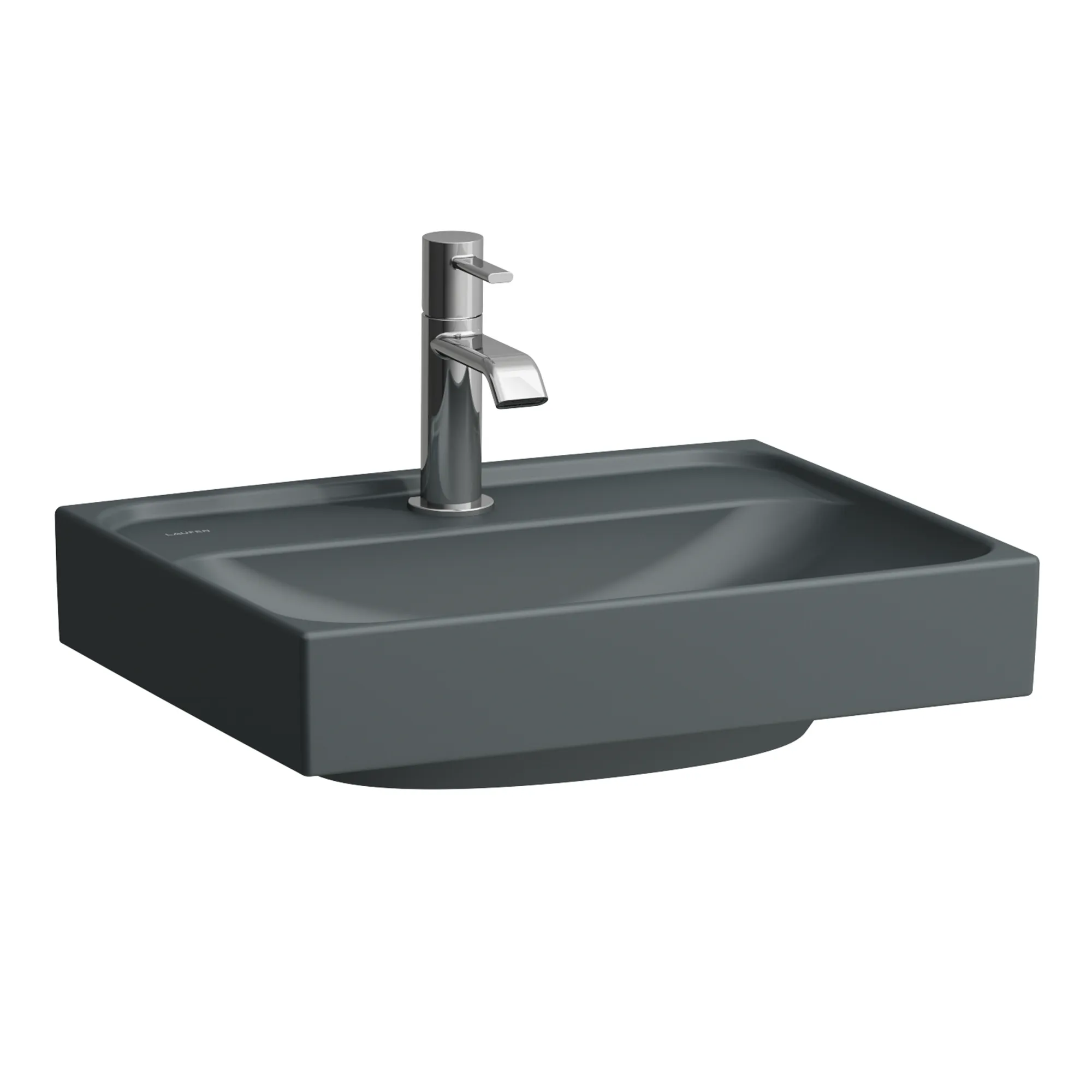 Laufen Aufsatz-Handwaschbecken MEDA, graphit matt, 350x450x130 mm, 1 Hahnloch mit Überlauf Laufen Aufsatz-Handwaschbecken MEDA, graphit matt, 350x450x130 mm, 1 Hahnloch mit Überlauf