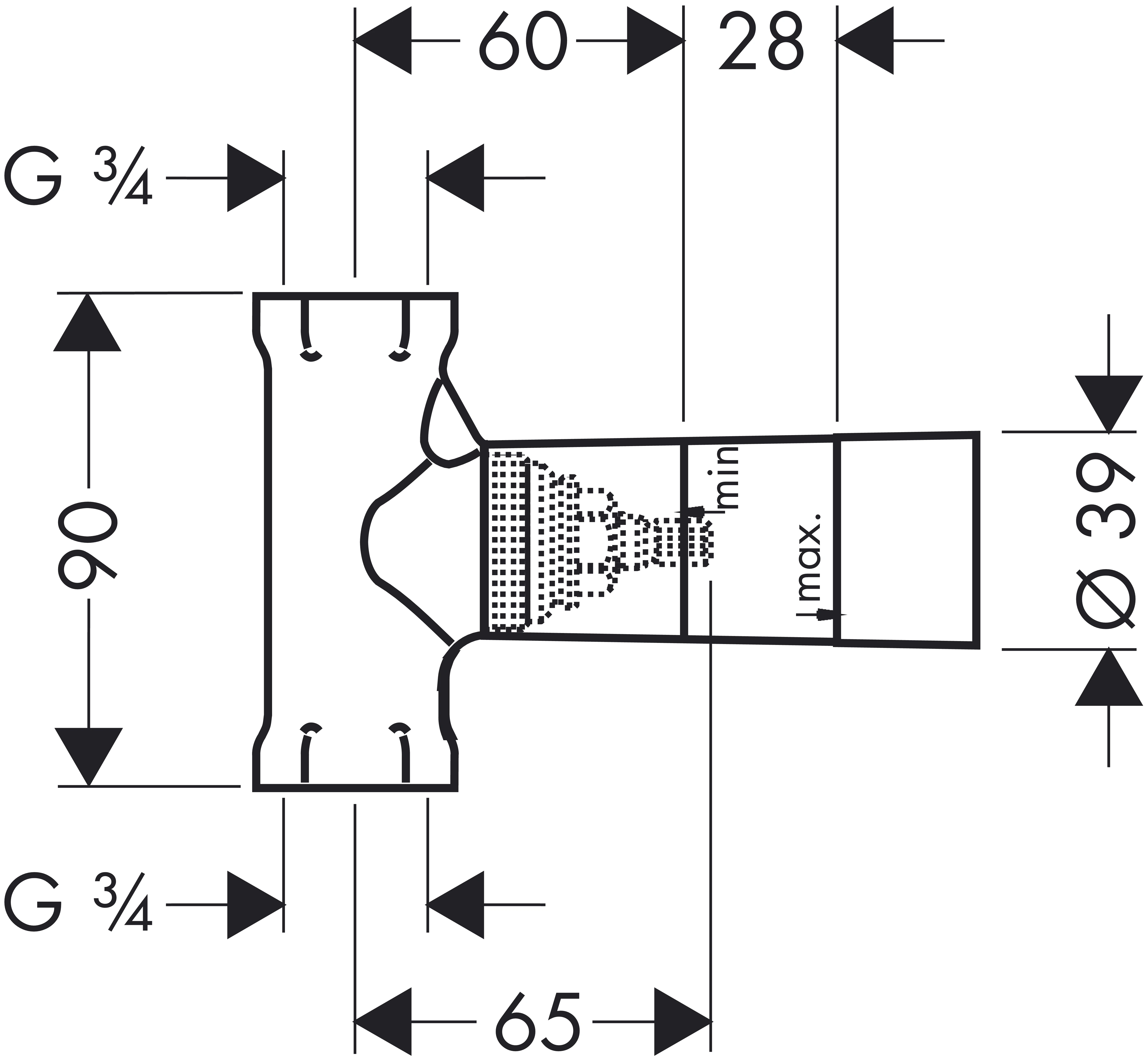 Grundkörper Absperrventil Axor DN20