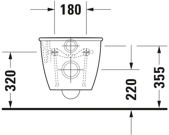 Wand-Tiefspül-WC „Darling New“ 36,5 × 34,5 × 54 cm, Befestigung verdeckt, mit Spülrand