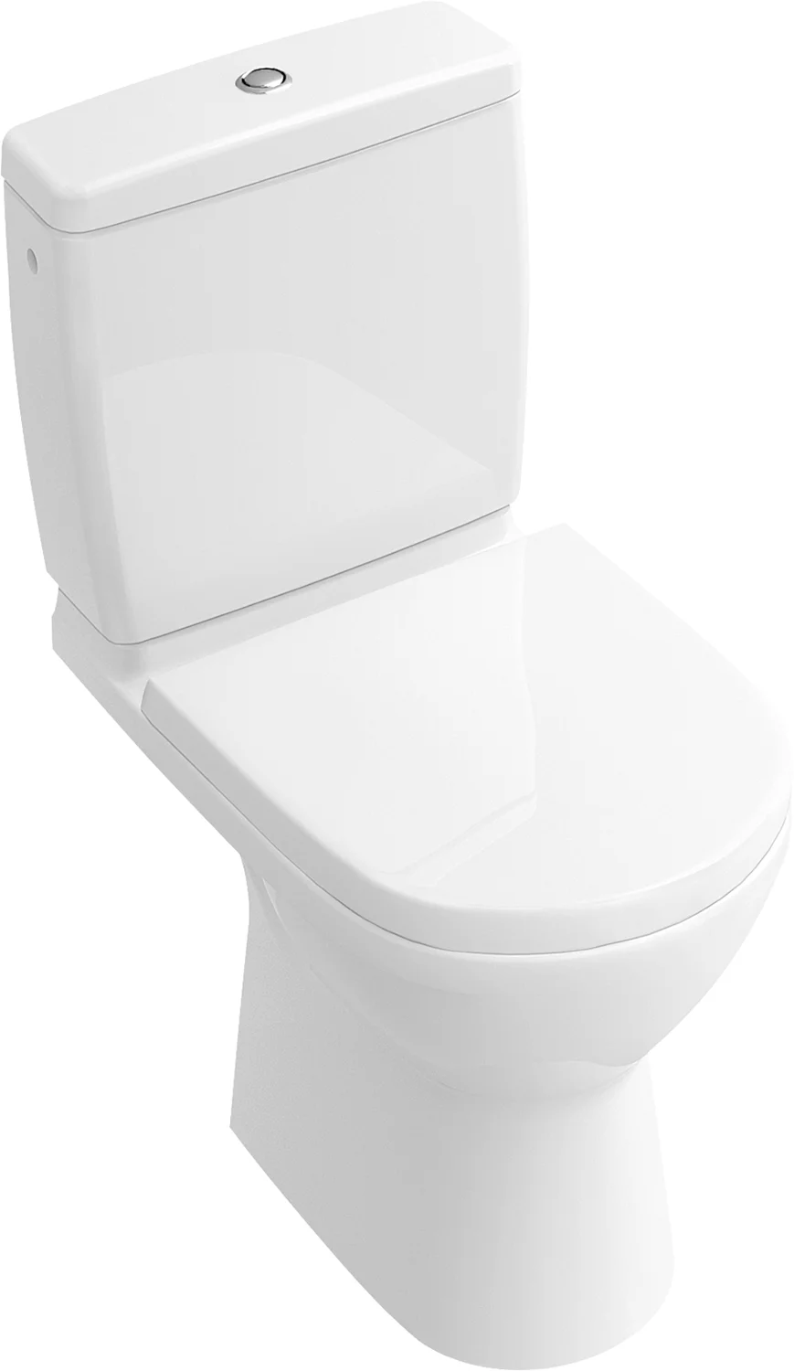 Villeroy & Boch O.novo Tiefspül-WC Compact spülrandlos 5689R0, oval, bodenstehend, Abgang waagerecht, Weiß Alpin