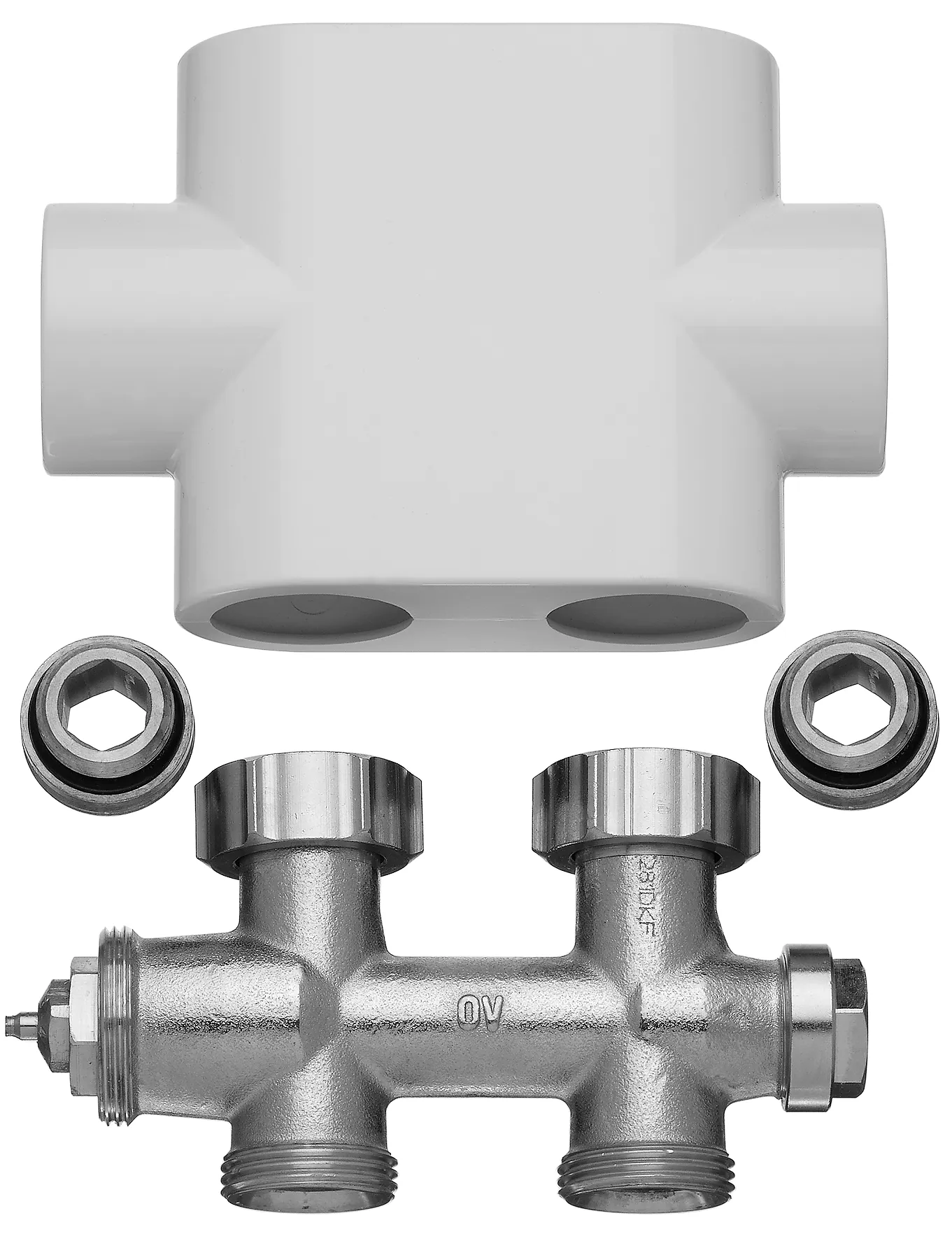 Kermi Ventilhahnblock-Set Durchgang in weiß Kermi Ventilhahnblock-Set Durchgang in weiß