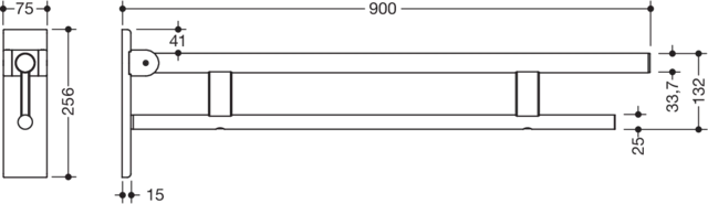 HEWI Stützklappgriff pulverbeschichtet „System 900“