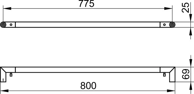 REVA 12801370800 Badetuchhalter mit integriertem Haken 800 mm schwarz REVA 12801370800 Badetuchhalter mit integriertem Haken 800 mm schwarz